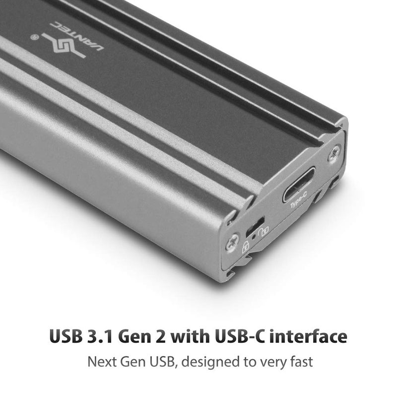 Vantec M.2 Nvme SSD to USB 3.1 Gen 2 Type C Enclosure with C to C Cable, Space Gray Color, ID6 (NST-206C3-SG) - Image 4